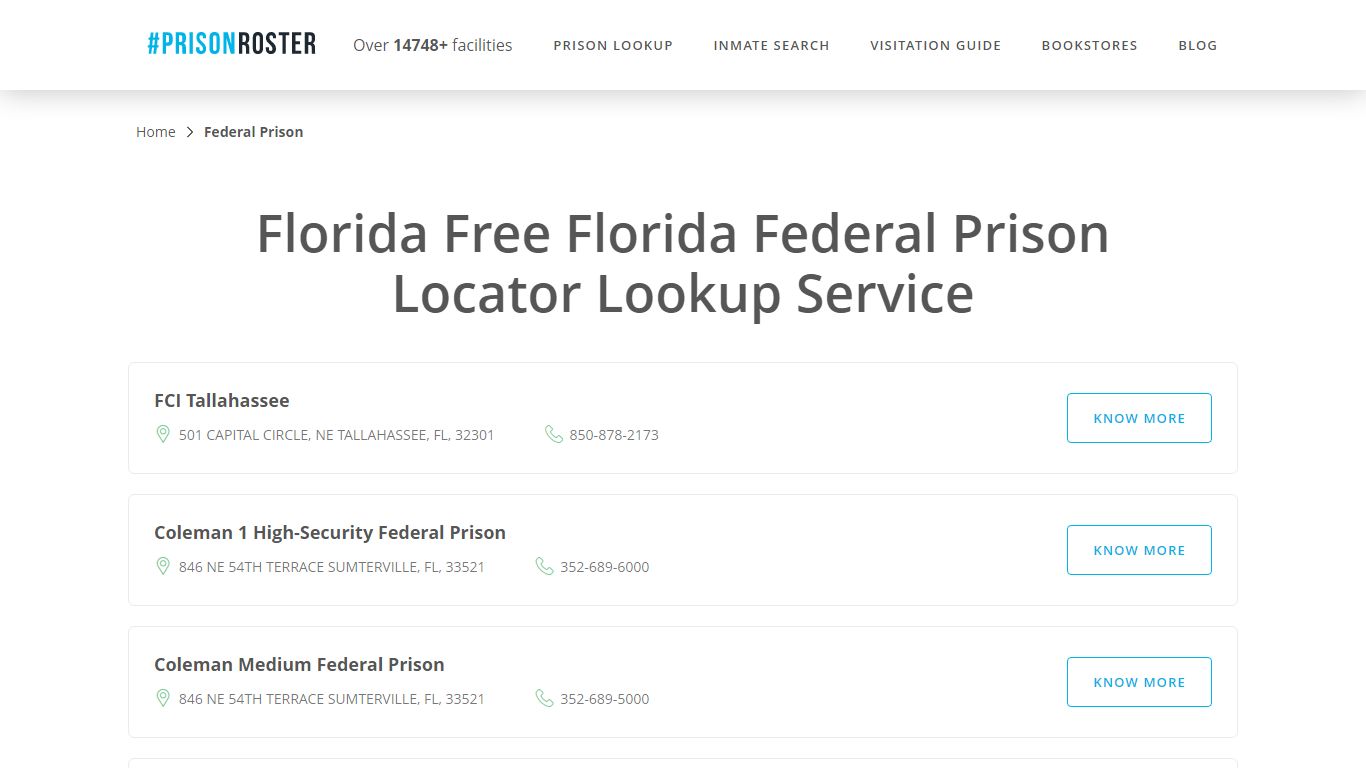 Florida Federal Prison Inmate Lookup - Prisonroster